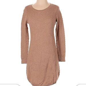 ⭐️ 3/$20 LOFT tan camel blend Knit Sweaterdress size large pullover